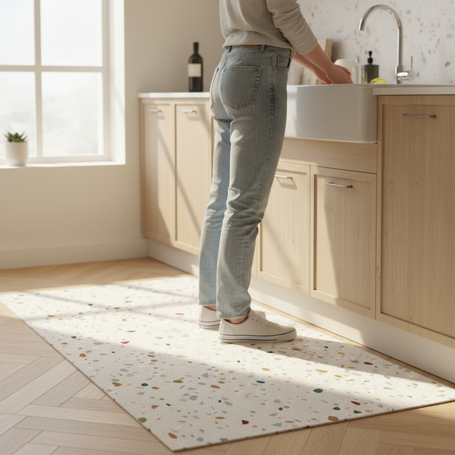 Tapis Cuisine motif terrazzo multicolore antidérapant