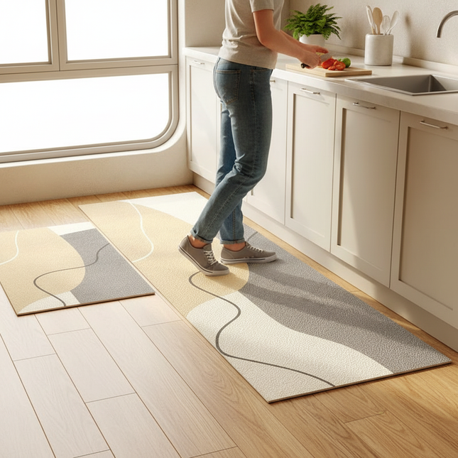 Kitchen Floor Mat Pvc Waterproof Oil-proof Carpet Mats Long Home Decoration Leather Rug Non-slip Custom 주방 카펫 Alfombra Cocina - gallery 1