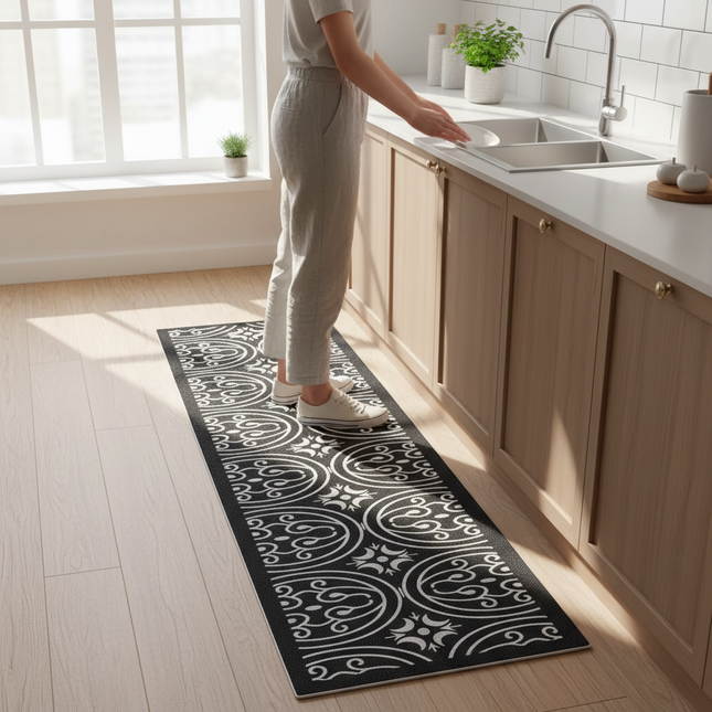 Non-slip Kitchen Carpet Washable Waterproof Oil-proof Anti-fouling Floor Mat Anti-slip Runner Rug 주방매트 Pvc Alfombras De Cocina - gallery 1