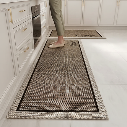 Tapis Cuisine bicolore tressé antidérapant