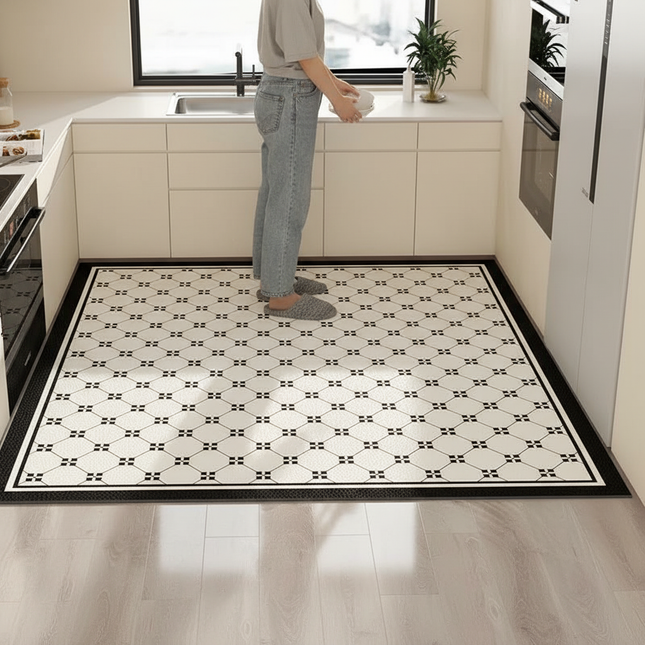 American Style Leather Kitchen Floor Mats Bathroom Non-slip Large Area Rugs Home Decoraction Waterproof and Oil Proof Carpets - gallery 1
