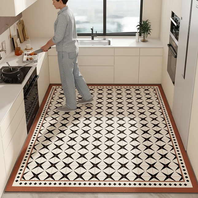 American Style Leather Kitchen Floor Mats Bathroom Non-slip Large Area Rugs Home Decoraction Waterproof and Oil Proof Carpets - gallery 1