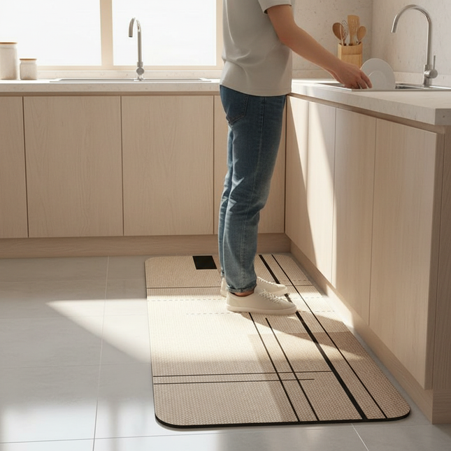 Tapis Cuisine moderne beige antidérapant