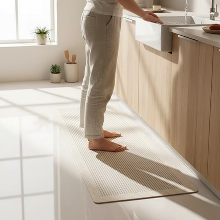 Tapis Cuisine long crème antidérapant