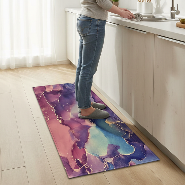 Tapis Cuisine abstrait marbré antidérapant