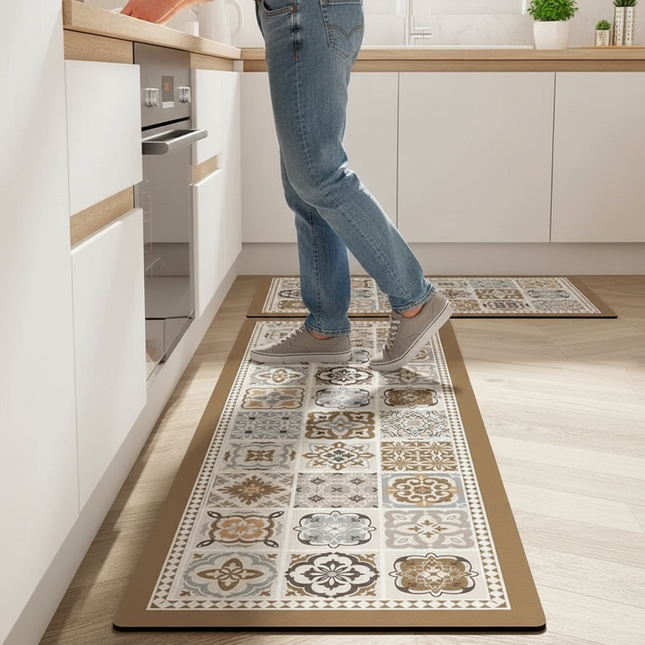 Tapis Cuisine long carreaux mosaïque imperméable