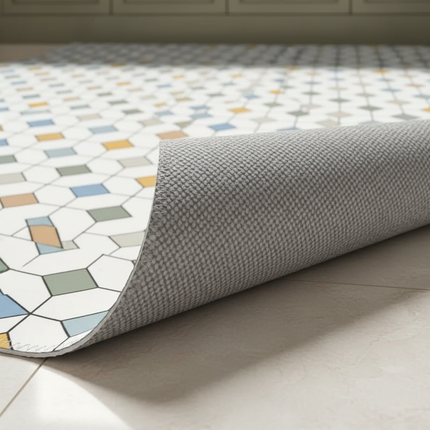 Tapis Cuisine géométrique multicolore antidérapant