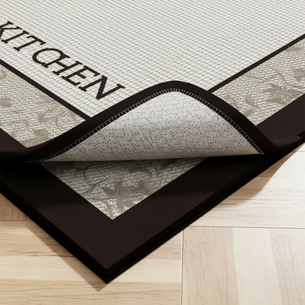 Tapis Cuisine Crème motif floral antidérapant