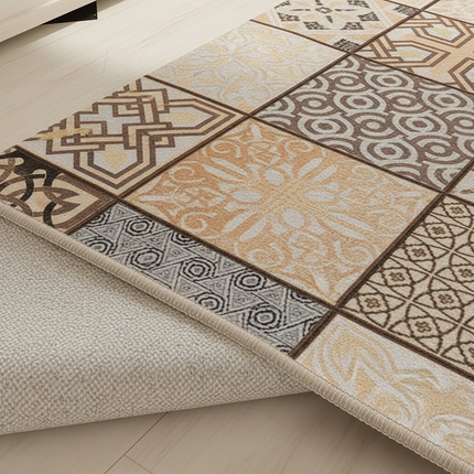Tapis Cuisine rétro mosaïque antidérapant