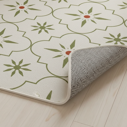 Tapis Cuisine motif floral rétro antidérapant
