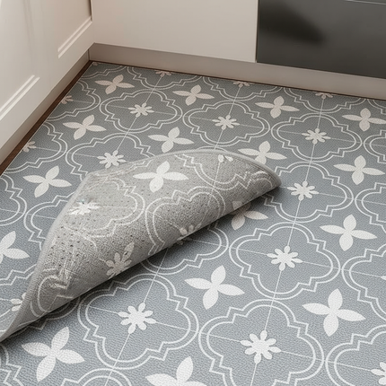 Tapis Cuisine Gris Motif Lavable