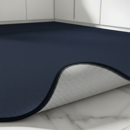 Tapis Cuisine Bleu Marine Uni Antidérapant