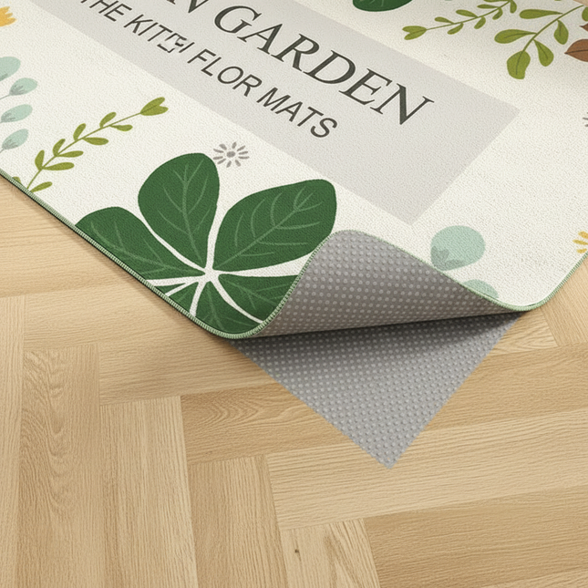 Carpet for Kitchen Pvc Leather Non-slip Floor Mat Waterproof Oil-proof Foot Mats Long Rug Green Plants Home Decoration Rugs - gallery 2