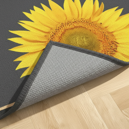 Tapis Cuisine tournesols gris antidérapant