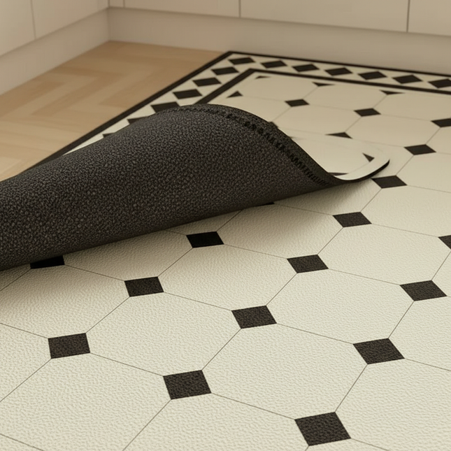Kitchen Floor Mat Waterproof Large Carpet Pvc Leather Non-slip Oil-proof Foot Mats Home Decoration Rug Alfombra De Cocina 주방 깔개 - gallery 2