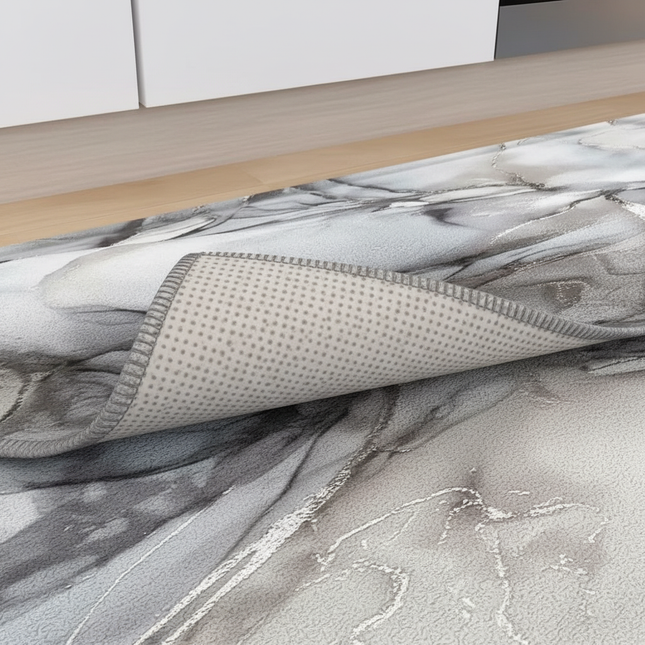 VIKAMA Marble-Patterned Kitchen Long Pvc Soft Floor Mat, Quick-Drying, Water-Absorbing And Oil-Absorbing, Home Decoration - gallery 2
