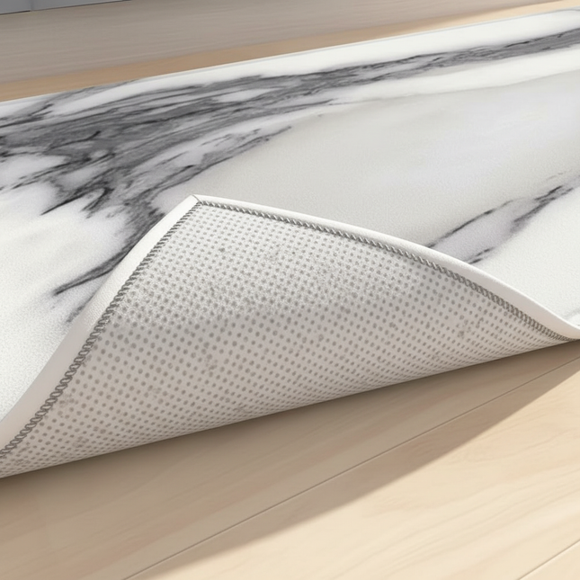 VIKAMA Marble-Patterned Kitchen Long Pvc Soft Floor Mat, Quick-Drying, Water-Absorbing And Oil-Absorbing, Home Decoration - gallery 2