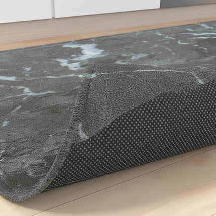 VIKAMA Marble-Patterned Kitchen Long Pvc Soft Floor Mat, Quick-Drying, Water-Absorbing And Oil-Absorbing, Home Decoration - gallery 2