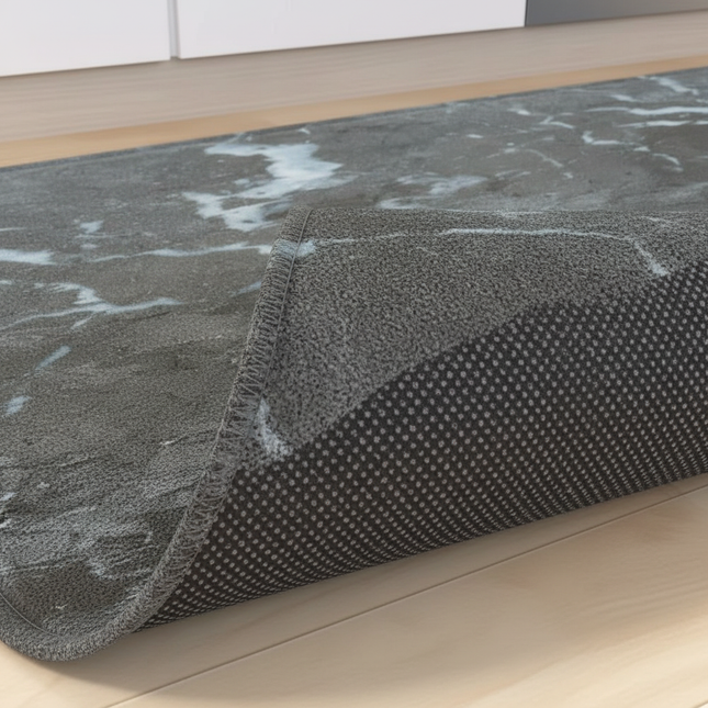 VIKAMA Marble-Patterned Kitchen Long Pvc Soft Floor Mat, Quick-Drying, Water-Absorbing And Oil-Absorbing, Home Decoration - gallery 2