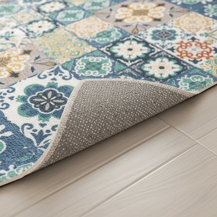 Tapis Cuisine Motif carreaux multicolore antidérapant