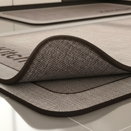 Tapis Cuisine beige texturé antidérapant