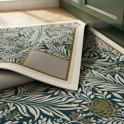 Stain and Oil Resistant Kitchen Rug Home Pvc Leather Carpet American Retro Balcony Floor Mat Large Area Washable Non-slip Rugs - gallery 2
