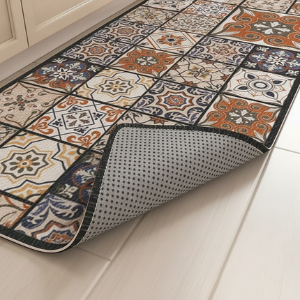 Tapis Cuisine carreaux de ciment antidérapant