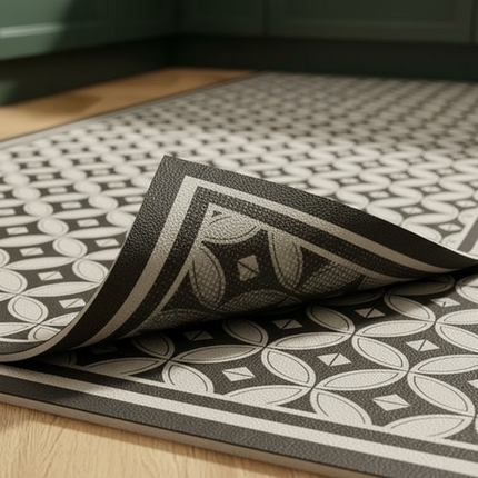 Tapis Cuisine rétro géométrique lavable