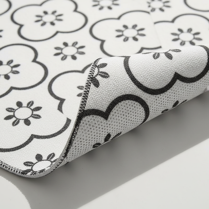 Tapis Cuisine motif géométrique blanc antidérapant
