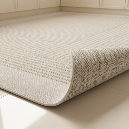 Tapis Cuisine Beige Géométrique Moderne