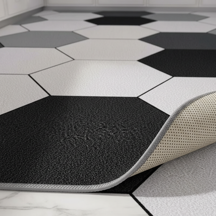 Tapis Cuisine motif hexagonal moderne antidérapant