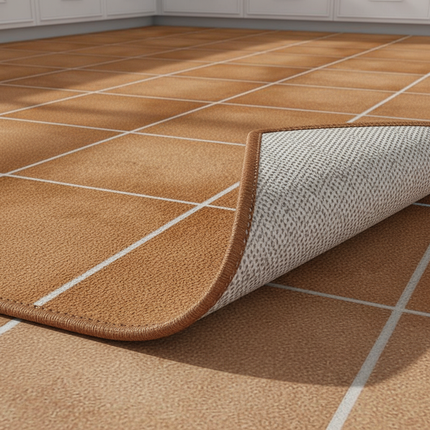 Tapis Cuisine terre cuite motif carreaux antidérapant