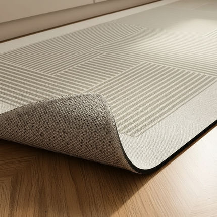 Tapis Cuisine beige géométrique antidérapant