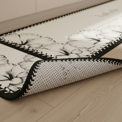 Tapis Cuisine floral moderne antidérapant