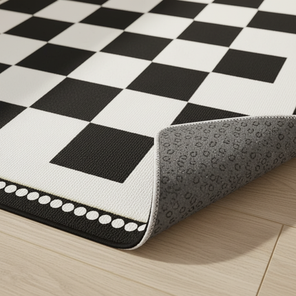 Tapis Cuisine carreaux noir et blanc antidérapant