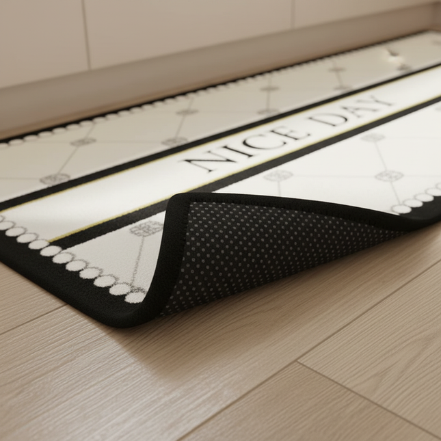 Flower Pvc Leather Waterproof Rugs Non-slip Long Rug Carpet for Kitchen Floor Mat Oil-proof Foot Mats - gallery 2