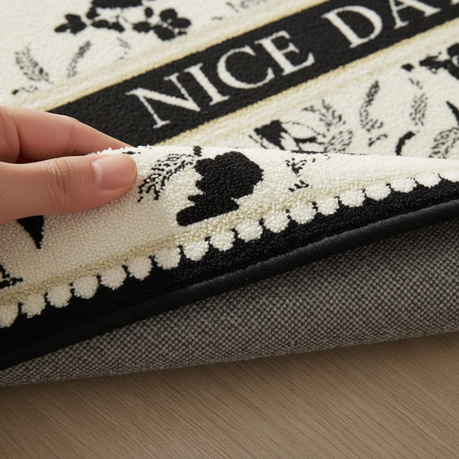 Flower Pvc Leather Waterproof Rugs Non-slip Long Rug Carpet for Kitchen Floor Mat Oil-proof Foot Mats - gallery 2