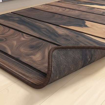 Tapis Cuisine motif bois antidérapant rustique
