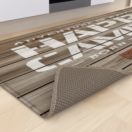 Tapis Cuisine effet bois Happy Camper antidérapant