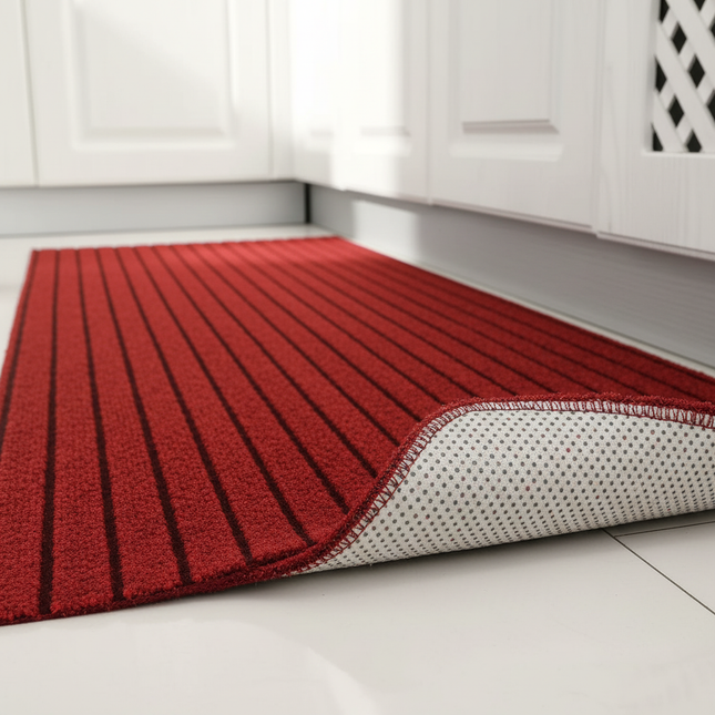 Solid color anti-slip kitchen striped carpet bathroom balcony home decoration floor mat room decoration door mat can be cut at w - gallery 2