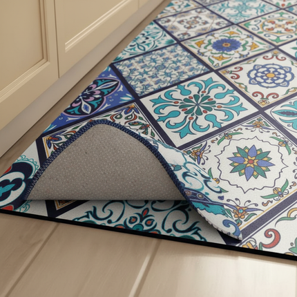 Tapis Cuisine mosaïque multicolore antidérapant