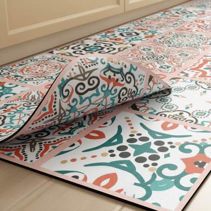Tapis Cuisine carreaux de ciment antidérapant traditionnel