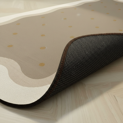 Tapis Cuisine beige ondulé absorbant