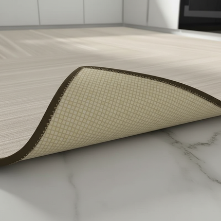 Tapis Cuisine long beige antidérapant