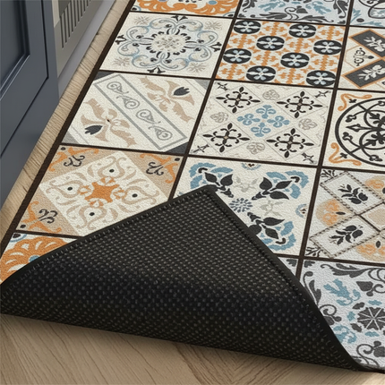 Tapis Cuisine carreaux ciment antidérapant durable
