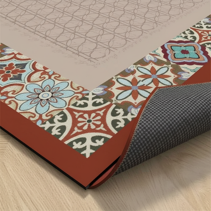 Tapis Cuisine beige terracotta antidérapant