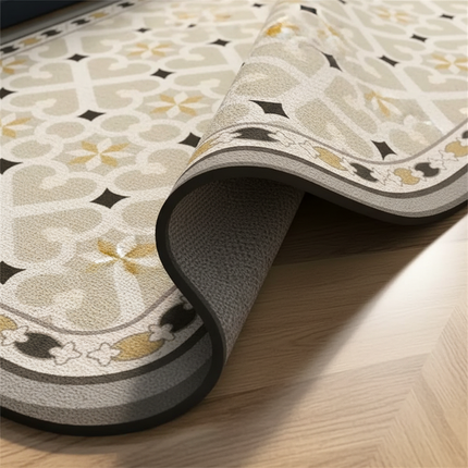 Tapis Cuisine motif géométrique beige antidérapant