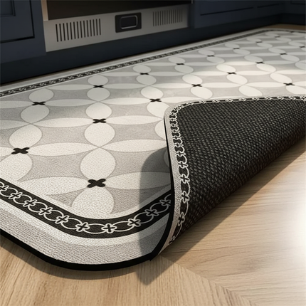 Tapis Cuisine géométrique gris antidérapant
