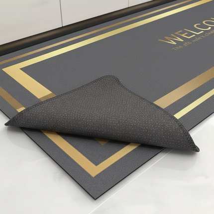 Tapis Cuisine gris or moderne antidérapant