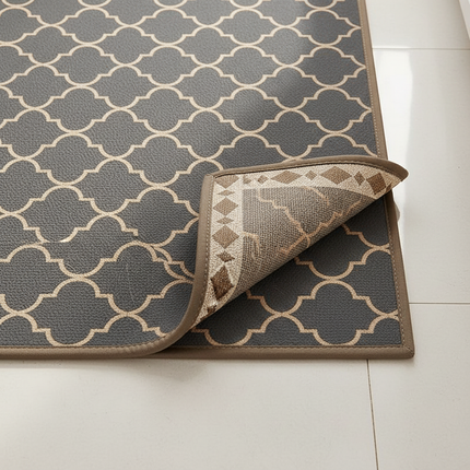 Tapis Cuisine Gris Anthracite Motif Géométrique Lavable